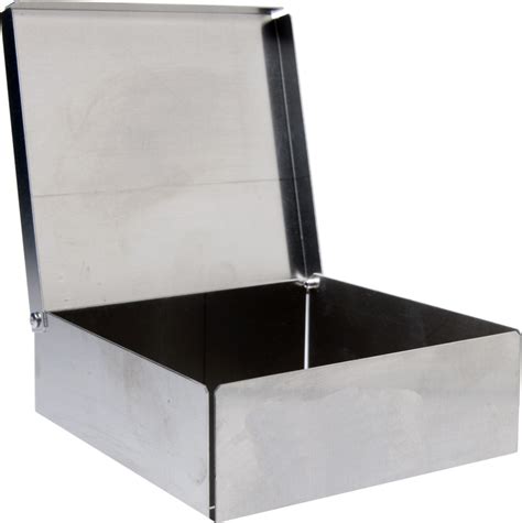 metal box with hole for lid hinge|storage boxes with hinged lids.